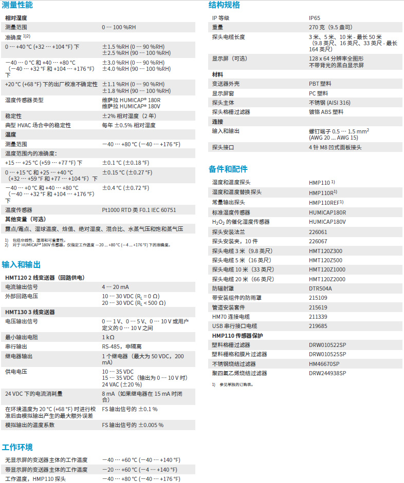 hmt120温湿度传感器